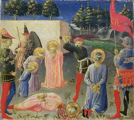 The Beheading of St. Cosmas and St. Damian, from the predella of the Annalena altarpiece, c.1434 (te à Fra Beato Angelico