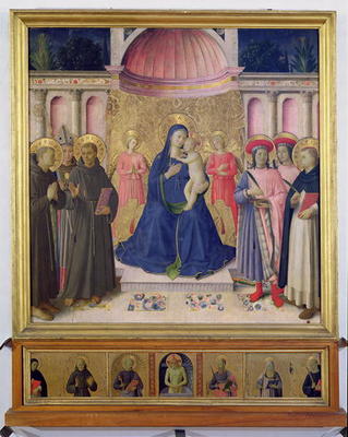 The Bosco ai Frati Altarpiece: The Virgin and Child enthroned with two angels between SS. Anthony of à Fra Beato Angelico
