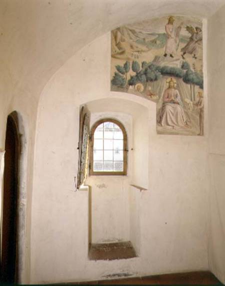View of a cell designed by Michelozzo di Bartolommeo (1396-1472) decorated with 'The Temptation of C à Fra Beato Angelico