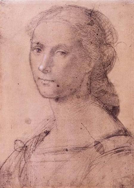 Portrait of a young woman (chalk on paper) à Fra Bartolommeo