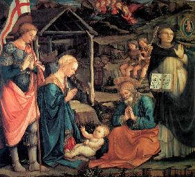 The Adoration of the Christ Child with Saint George and Saint Vincent Ferrer