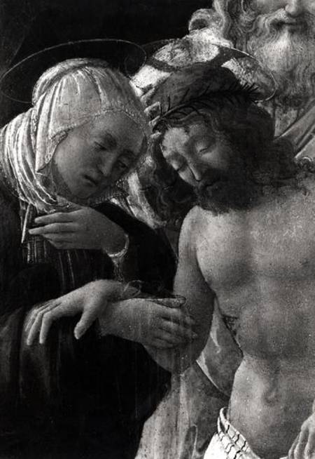 The Entombment, detail of the Virgin and Christ à Fra Filippo Lippi