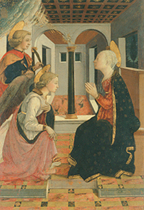 Die Verkündigung Mariae in Gegenwart des Hl. Julian. à Fra Filippo Lippi