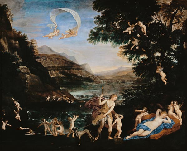 Adonis Led to Venus by Cherubs à Francesco Albani