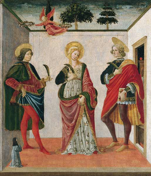 Saint Cecilia between Saint Valerian and Saint Tiburtius with a Donor à Francesco Botticini