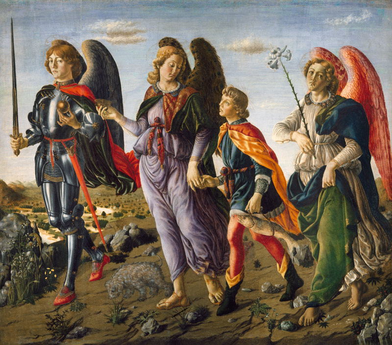 The Three Archangels and Tobias à Francesco Botticini