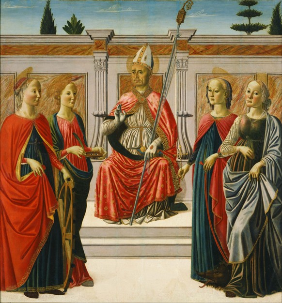 Saint Nicholas and Saints Catherine, Lucy, Margaret and Apollonia à Francesco Botticini
