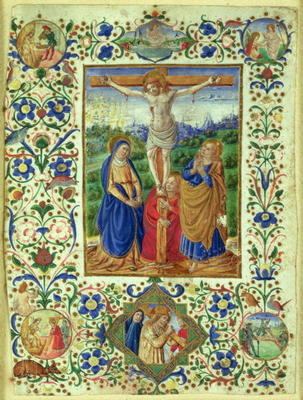 The Crucifixion surrounded by six medallions depicting six episodes from the Passion of Christ (vell à Francesco d'Antonio del Chierico