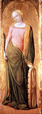 St. Catherine of Alexandria (tempera on panel) à Francesco de' Franceschi