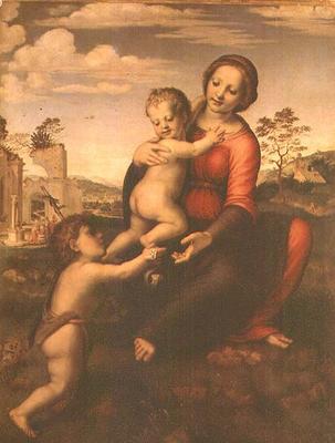 Madonna of the Well or Madonna and Child with the young St. John the Baptist, c.1503-09 (tempera on à Francesco di Cristofano Franciabigio