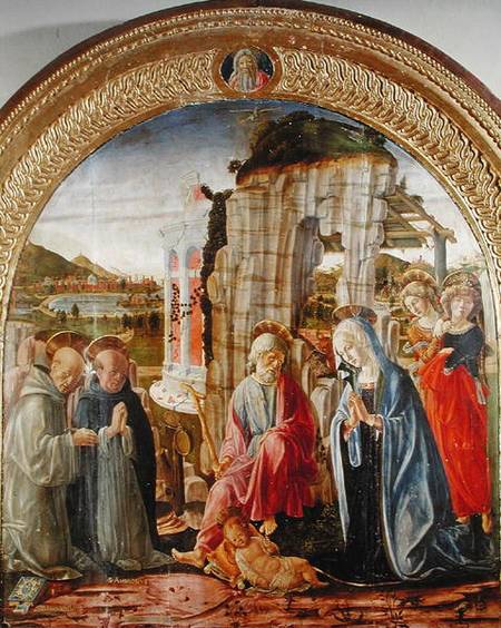 Adoration of the Child by St. Ambrose and St. Bernard à Francesco  di Giorgio Martini