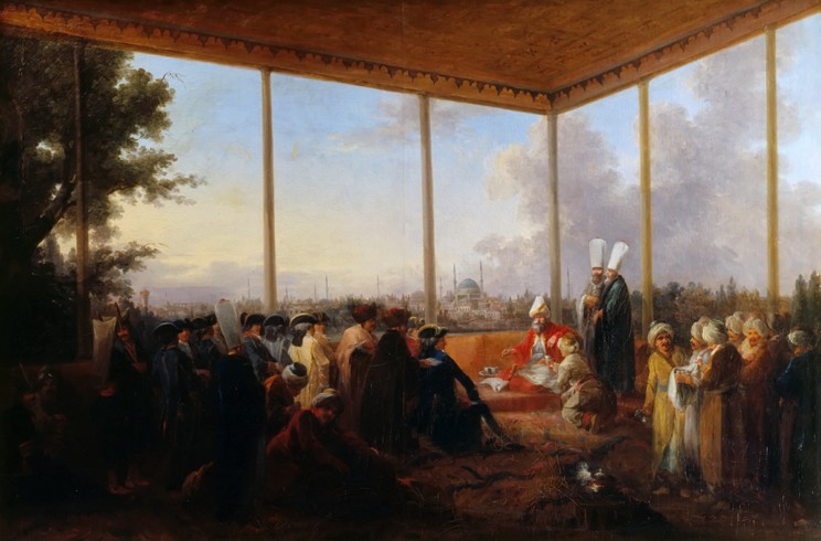Audience Given in Constantinople by the Grand Vizier Aimali Carac for Francois-Emmanuel Guignard, Co à Francesco Giuseppe Casanova