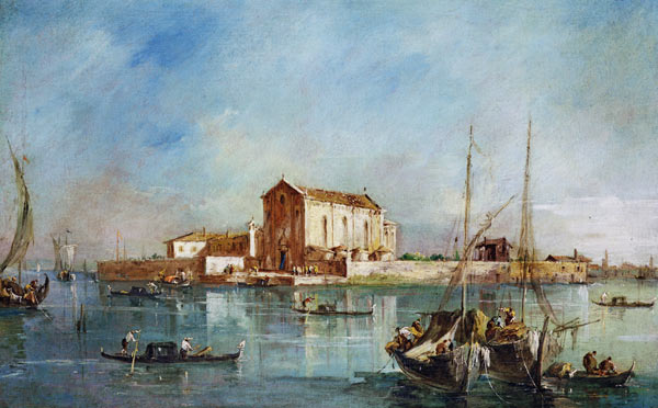The Island of San Cristoforo della Pace, Murano (oil on canvas) à Francesco Guardi