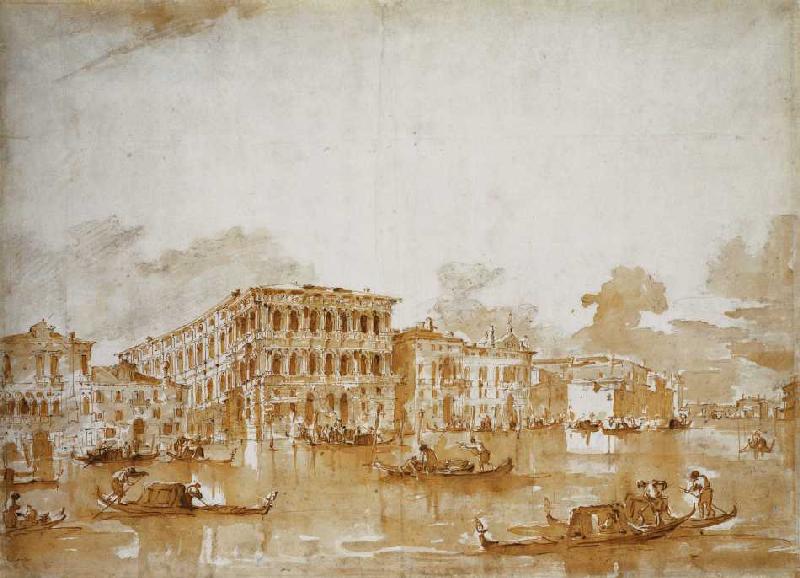 Der Canal Grande mit der Ca' Pesaro. à Francesco Guardi