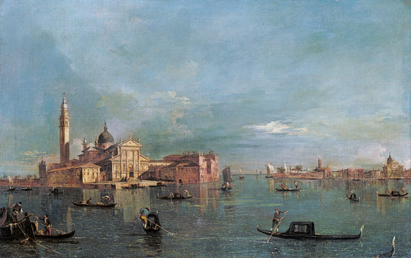 Le bassin de Saint Marc avec l’île de San Giorgio Maggiore et l’Eglise de la Salute à Francesco Guardi