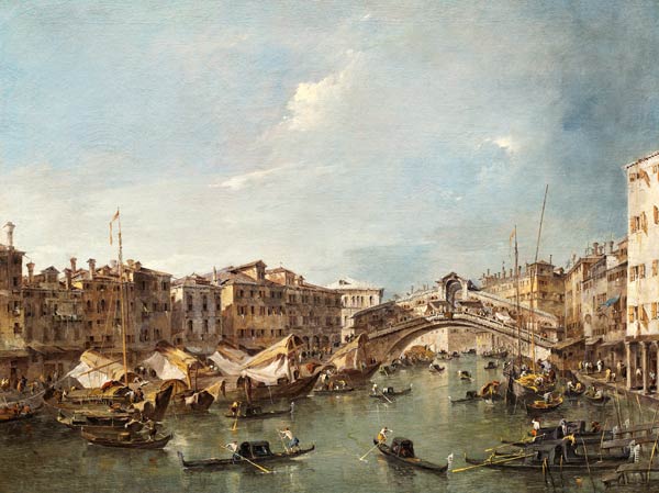 Grand Canal with the Rialto Bridge, Venice à Francesco Guardi