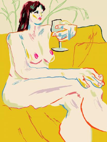 Girl With A Wineglass