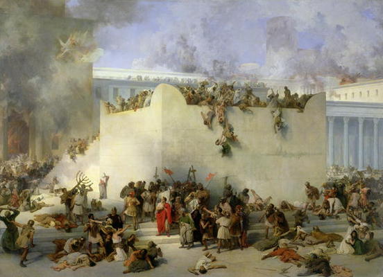 Destruction of the Temple of Jerusalem (oil on canvas) à Francesco Hayez