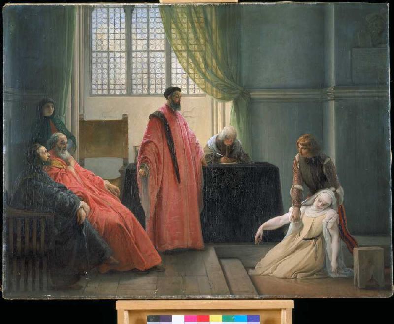 Valenza Gradenico vor der Hl. Inquisition. à Francesco Hayez