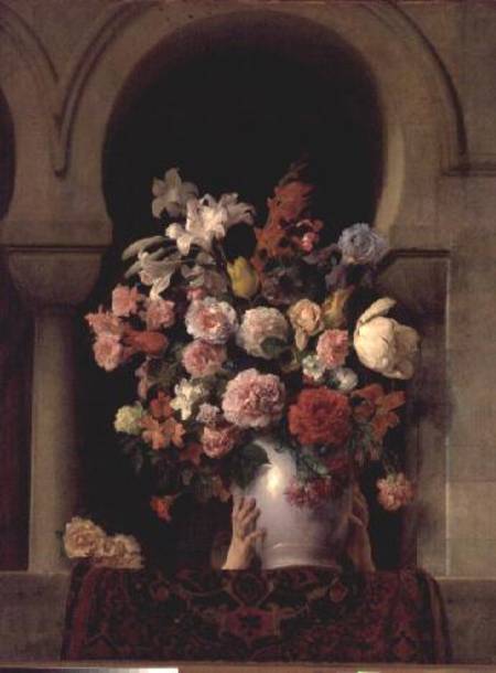 Vase of flowers in the window à Francesco Hayez