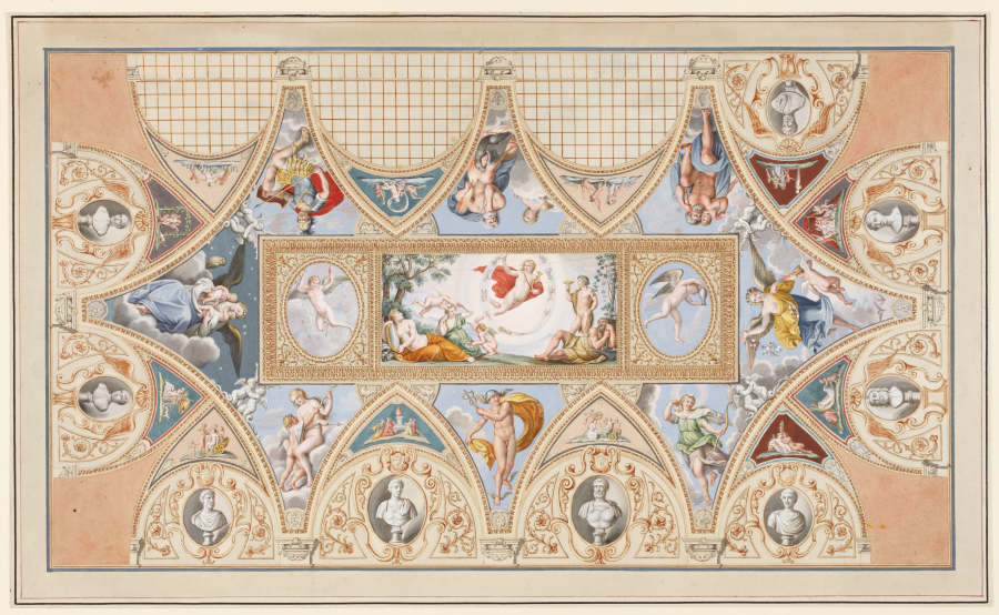Das Deckengemälde von Francesco Albani im Palazzo Verospi in Rom à Francesco Pannini