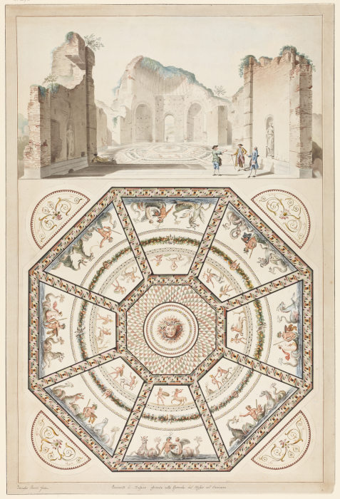 Der Mosaikfußboden aus den Thermen des Caracalla à Francesco Pannini