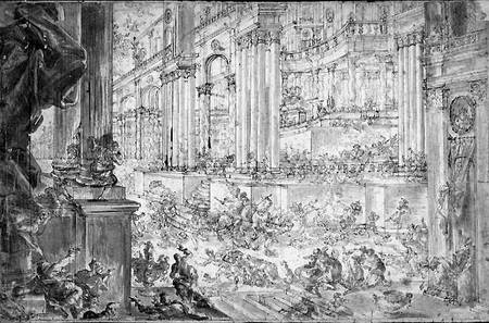 The Expulsion of Heliodorus from the Temple (pen & ink) à Francesco Peresi