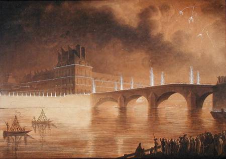Illumination of the Quay and Pont des Tuileries à Francesco Piranesi