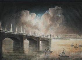 Fireworks in the Place de la Concorde for the Anniversary of 18 Brumaire (9th November 1799)