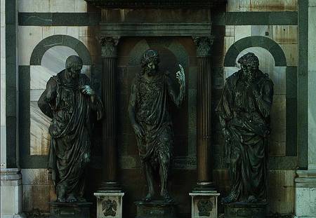 The Preaching of St. John the Baptist with the Pharisee (l) and the Levite (r) placed above the Nort à Francesco Rustici