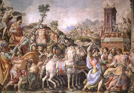 The Triumph of Marcus Furius Camillus (447-365 BC), from the Sala dell'Udienza à Francesco Salviati