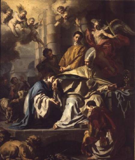 St. Januarius visited in prison by Proculus and Sosius à Francesco Solimena