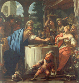 Das Festmahl von Antonius und Kleopatra. à Francesco Trevisani