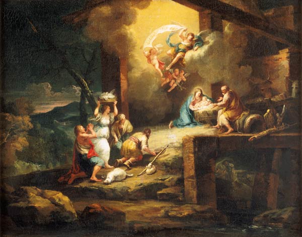 Naissance du Christ avec l'adoration des bergers à Francesco Zuccarelli
