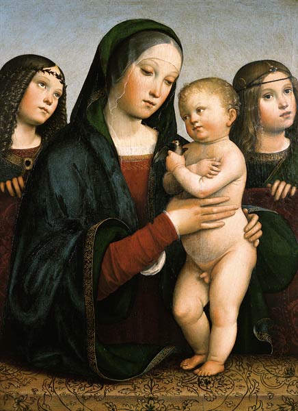Marie avec l'enfant et deux anges à Francia, (alias Francesco Raibolini)