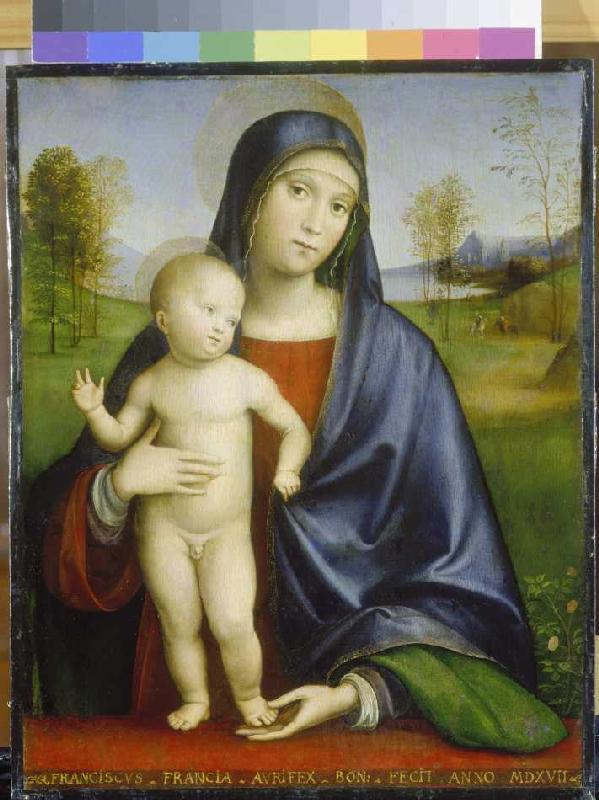 Marie avec l'enfant. à Francia, (alias Francesco Raibolini)