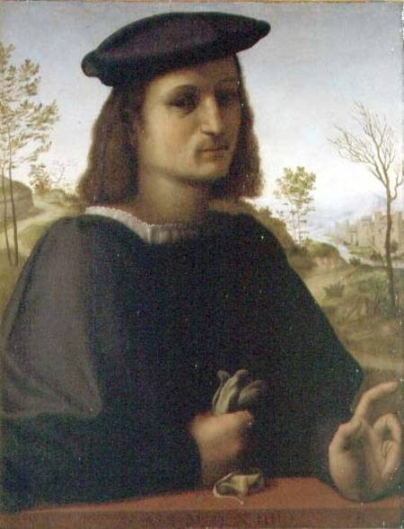 Portrait of a Youth with Gloves à Franciabigio alias Francesco di Cristofano Big