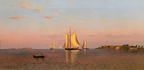 View of Boston Harbour near Castle Island à Francis Augustus Silva