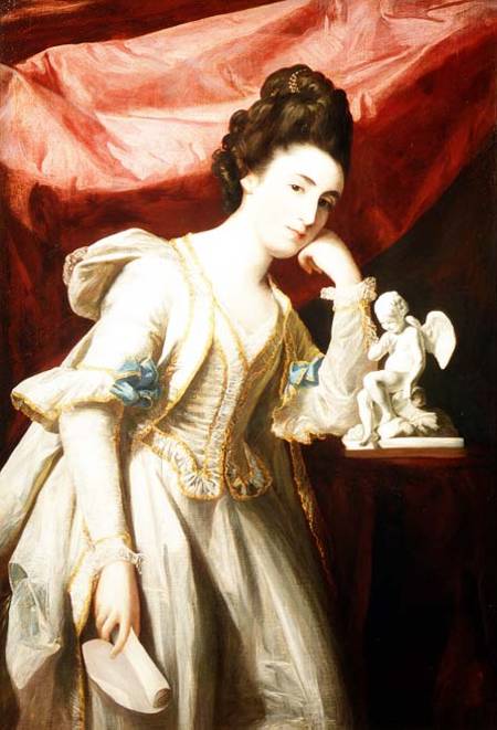 Portrait of a Lady with a Statuette of Cupid à Francis Cotes