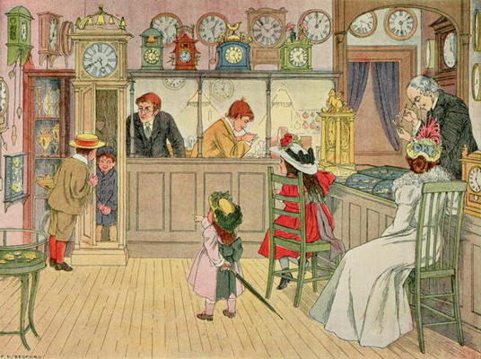 The Jewellery Shop, from 'The Book of Shops', 1899 (colour litho) à Francis Donkin Bedford