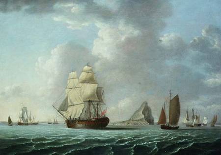 British Man-o'-War off Gibraltar à Francis Holman