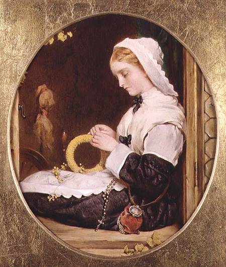 A Lady Sewing at a Window à Francis John Wyburd