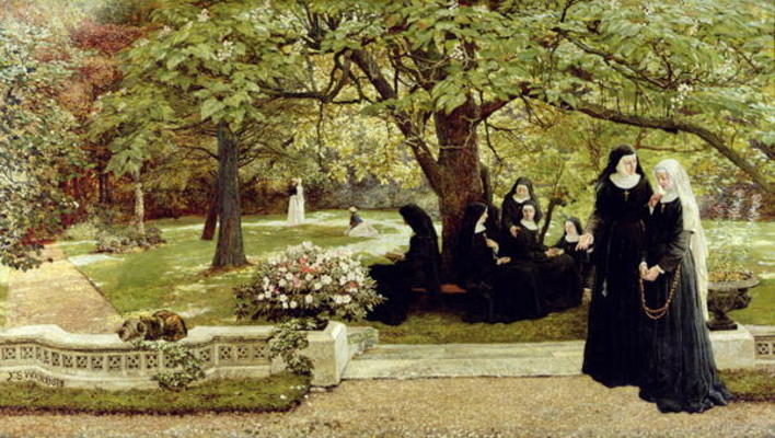 The Convent Garden, 1878 (oil on canvas) à Francis S. Walker