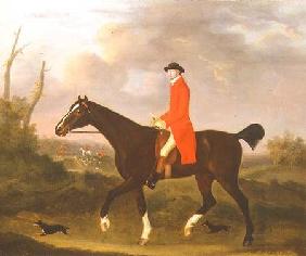 A Gentleman on his Hunter riding to Hounds