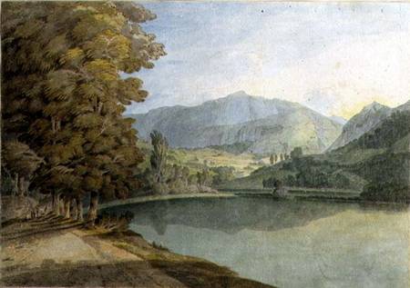 Rydal Water (pen & ink with w/c on paper) à Francis Towne