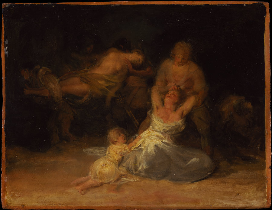 Act of Violence against Two Women à Francisco de Goya