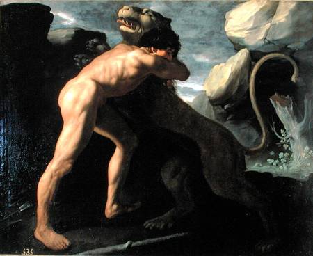 Hercules Fighting with the Nemean Lion à Francisco de Zurbarán (y Salazar)
