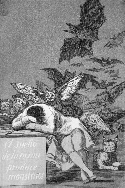 Le sommeil de la raison met au monde des monstres à Francisco José de Goya