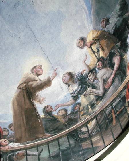 St. Anthony Preaching, detail from the Miracle of St. Anthony of Padua, from the cupola à Francisco José de Goya