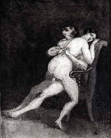 A couple having sex on a chair à Francisco José de Goya